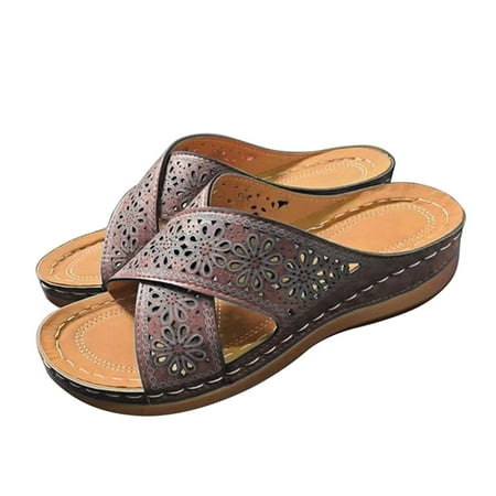 

Orthopedic Wedge Sandals for Women Dressy Summer Comfortable Walking Sandals with Arch Support Fashion Orthotic Slides