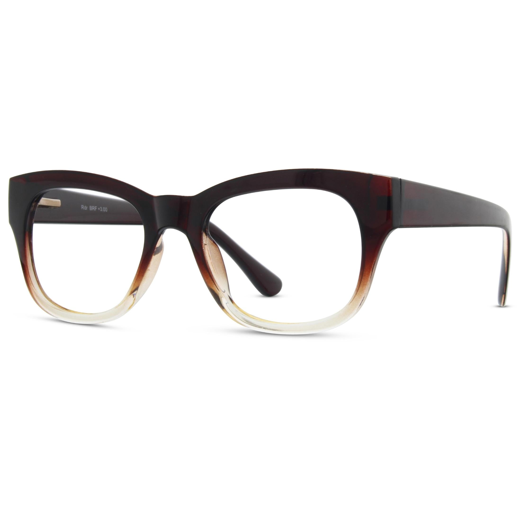 Jonas Paul Eyewear Blue Light Glasses, Brown / Crystal Fade, Magnifying Acrylic Lens, Unisex, 2.50