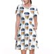 thumbnail image 1 of Balery Coffee To Go Pattern Vestidos sueltos de manga corta para mujer, vestidos de verano 2025, vestidos casuales de corte A con vuelo., 1 of 6