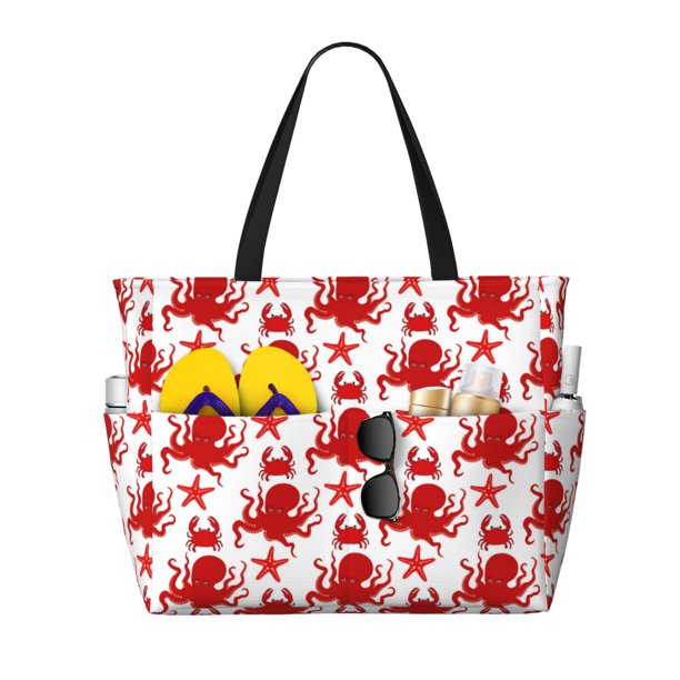 Easygdp Octopus Bolsa de Viaje de Playa de Gran Capacidad, Bolsa Tote Perfecta para la Playa, Escapadas de Fin de Semana y Viajes