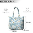thumbnail image 3 of White Bloom Daisy Travel Tote Vintage Flower Weekender Bag, , Large Capacity, Adjustable Shoulder Strap, 3 of 5