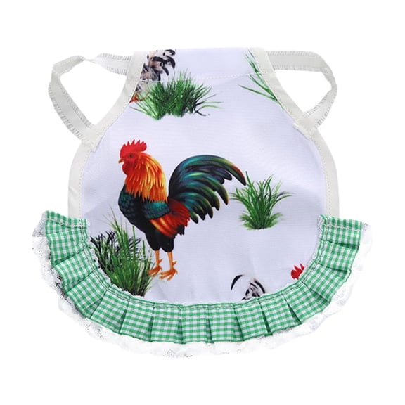 dgysar Printed Chicken Apron for Hens Hen Saddle Back Protector with Elastic Straps for Feather Protection and Outdoor Care white B