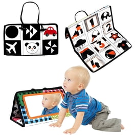 Auney Jouet Bebe 0 à 3 à 6 à 9 Mois, Miroir Jouets Sensoriels à Contraste élevé pour bébés avec Livre en Tissu froissé et Anneau, Jeux Montessori Bebe 0-6 Mois à Auney Jouet Bebe 0 à 3 à 6 à 9 Mois, Miroir Jouets Sensoriels à Contraste élevé pour bébés avec Livre en Tissu froissé et Anneau, Jeux Montessori Bebe 0-6 Mois à