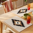 thumbnail image 4 of Abstract Ethnic Placemats Set of 8, Vintage Black Brown Bohemian Pattern Non-Slip Place Mats Washable Table Mats for Kitchen Dining Table Decorations Indoor/Outdoor, 4 of 9