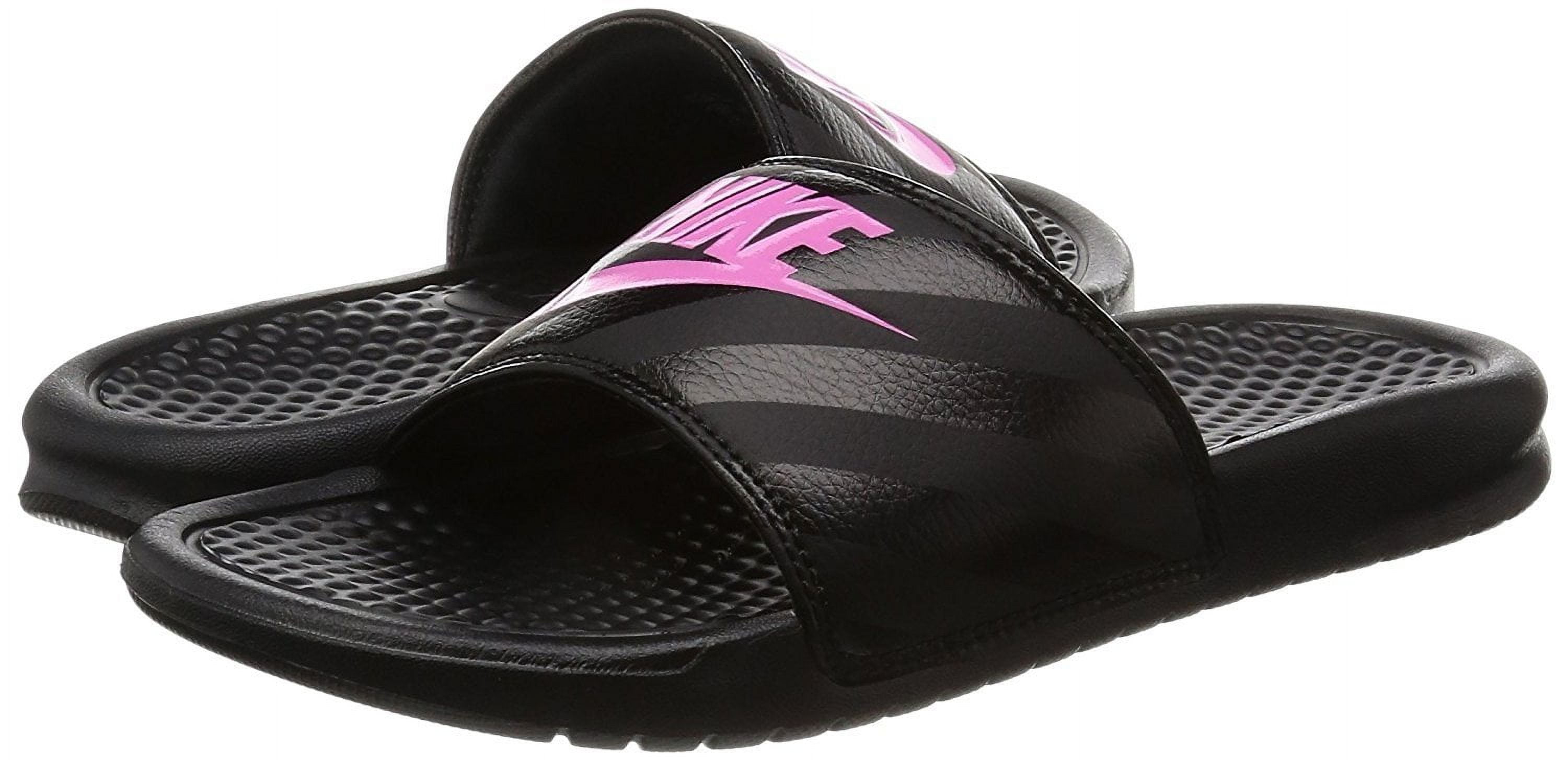 black pink nike slides