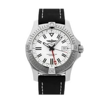 Breitling Avenger Automatic GMT 43 White Dial Leather Strap Men's Watch A32397101A1X1
