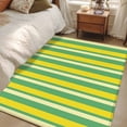 thumbnail image 5 of Summer Lemon Strips Washable Area Rugs 3'x5', Vintage Abstract Yellow Green Stripe Low Pile Throw Living Room Rug Non-Slip Sturdy Edge Binding Carpet for Indoor Entryway Bedside Kitchen, 5 of 9