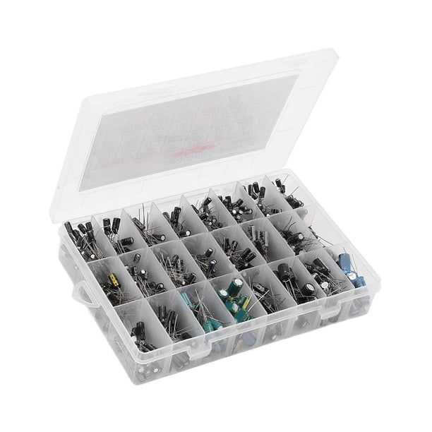 Kit de Condensadores Electrolíticos de aluminio ANGGREK 0.1UF-1000UF 630 Piezas Con Caja