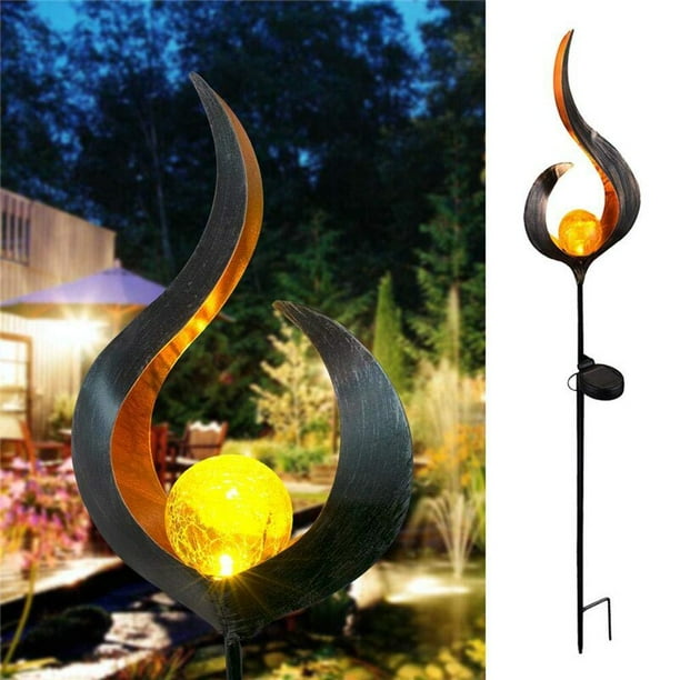 LED Solar Power Flame Effect Light Waterproof Retro Lamp Courtyard Lawn Landscape Outdoor Walkways Yard Garden Decor LightCGERMANY He Qiyong unisex
