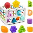 thumbnail image 5 of Juguetes sensoriales Clasificador de formas Bloques para bebés Bolas con textura colorida Juegos de clasificación Actividad de aprendizaje Montessori para el desarrollo temprano de habilidad, 5 of 5