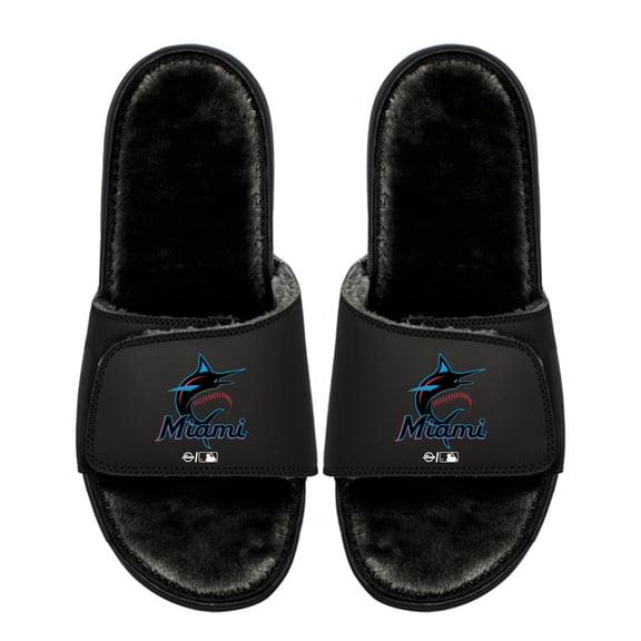 Youth ISlide  Miami Marlins Logo Fur Slide Sandals
