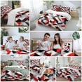 thumbnail image 5 of Abstract Duvet Cover Set Twin Size, Red Black Geometric Modern Design 4 Piece Soft Microfiber Bedding Set with 1 Duvet Cover, 1 Flat Sheet, 2 Pillowcases, 5 of 9