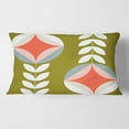 thumbnail image 2 of Designart Retro Botanical Pattern I' Mid-Century Modern Throw Pillow - 12x20, 2 of 2