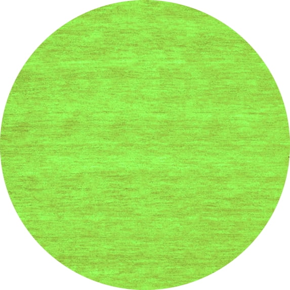 Ahgly Company Indoor Round Abstract Green Contemporary Area Rugs, 3' Round