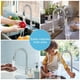 thumbnail image 4 of Grifo de Cocina de Acero Inoxidable - Grifos del Fregadero 360 °Giratorio, Llave Mezcladora para Fregadero de Agua Caliente y Fría Grifo para Lavabo Extraíble con 2 Manguera(Nickel Cepillado), 4 of 9
