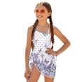 thumbnail image 2 of Xoenoiee Butterfly Bow Lavender Print Girls One Piece Swimsuit Teen Bathing Suit with Mesh Cover Up Skirt, Quick Dry Swimwear Beachwear with Adjustable Strap, Size 11-12 Years, 2 of 7