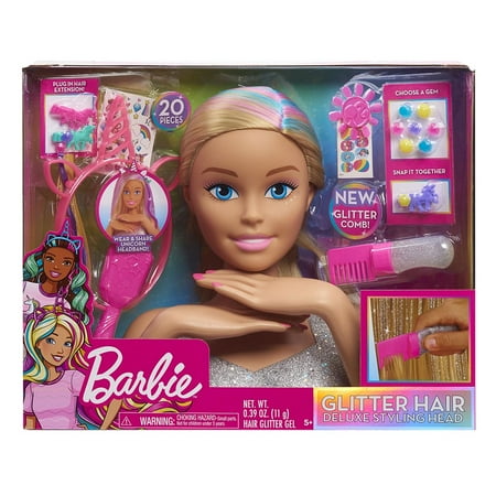 Assortit Deluxe Glitter and Go Styling Head Doll Playset, 20 Pieces