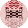 thumbnail image 1 of Ahgly Company Indoor Round Patterned Valentine Red Area Rugs, 5' Round, 1 of 6