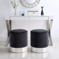 thumbnail image 1 of Inspired Home Violet Ottoman Velour Noir/ Chrome, 1 of 6