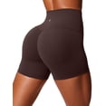 thumbnail image 1 of Shorts CRZ YOGA Butterlift tiro alto con frunce 4" marrón XL, 1 of 5