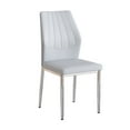 thumbnail image 6 of NYEESS Set of 6 Light Gray and Silver PU Dining Chairs,Upholstered Chairs with Metal Legs, 6 of 8