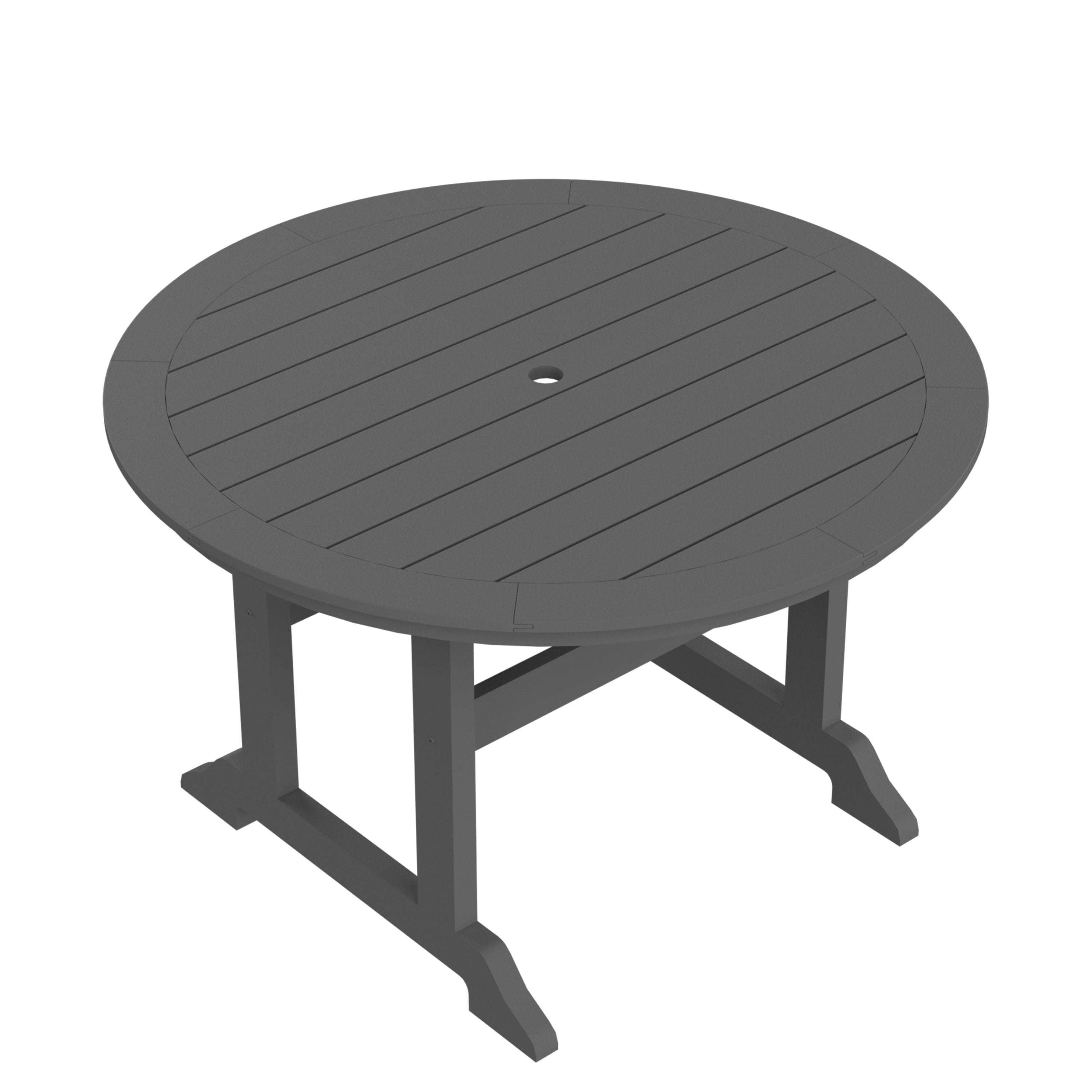 Patio Round Dining Table, Weather Resistant Farmhouse Wooden Dining