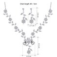 thumbnail image 5 of Yesbay Necklace Earring Set Rhinestone Decor Flower Shape Hollow Out Adjustable Hanging Earrings High-end Bride Jewelry Wedidng Party Prom Necklace Earring Set, 5 of 7