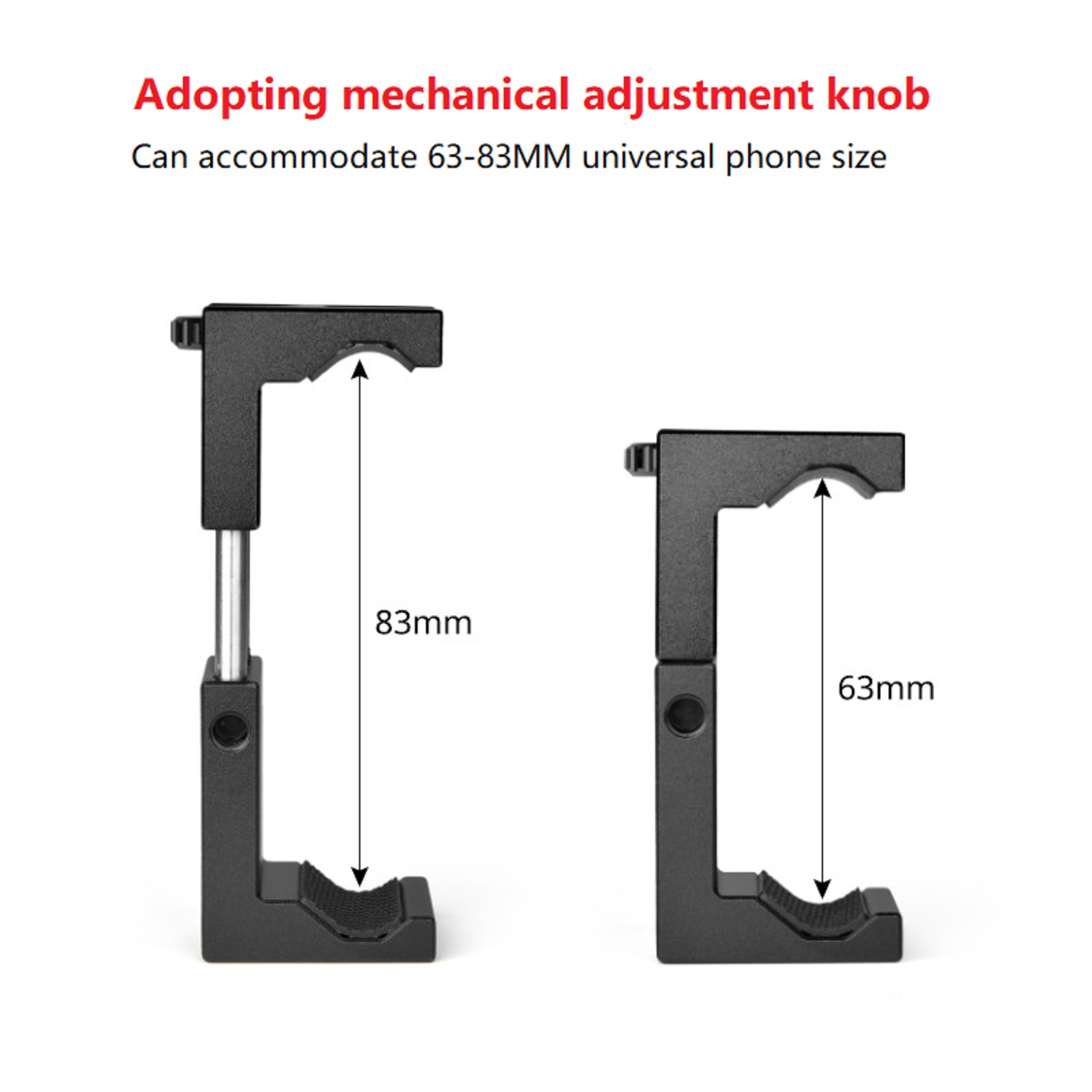JIAHAOO Adjustable Smartphone Holder Tripod Mount with Cold Shoe Aluminum Alloy 2 48-3 27in Phones Secure Vlogging Mic LED Portable