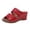 Red, variant on Wedge Sandals for Women Hollow Out Floral Cork Footbed Slip on Walking Slides with Arch Support Open Toe Platform Shoes Red 8.5