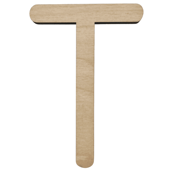 16" Tall BIRCH Wood Letter T | 1/4" Thick | Wood Craft Letter | Krafty Supply Lego House Font | Script Font