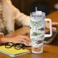 thumbnail image 7 of Vintage Moth Collection Cup Insulated Tumbler Stainless Steel Vacuum Travel Mug 40 oz with Handle and Straw Lid, 7 of 7