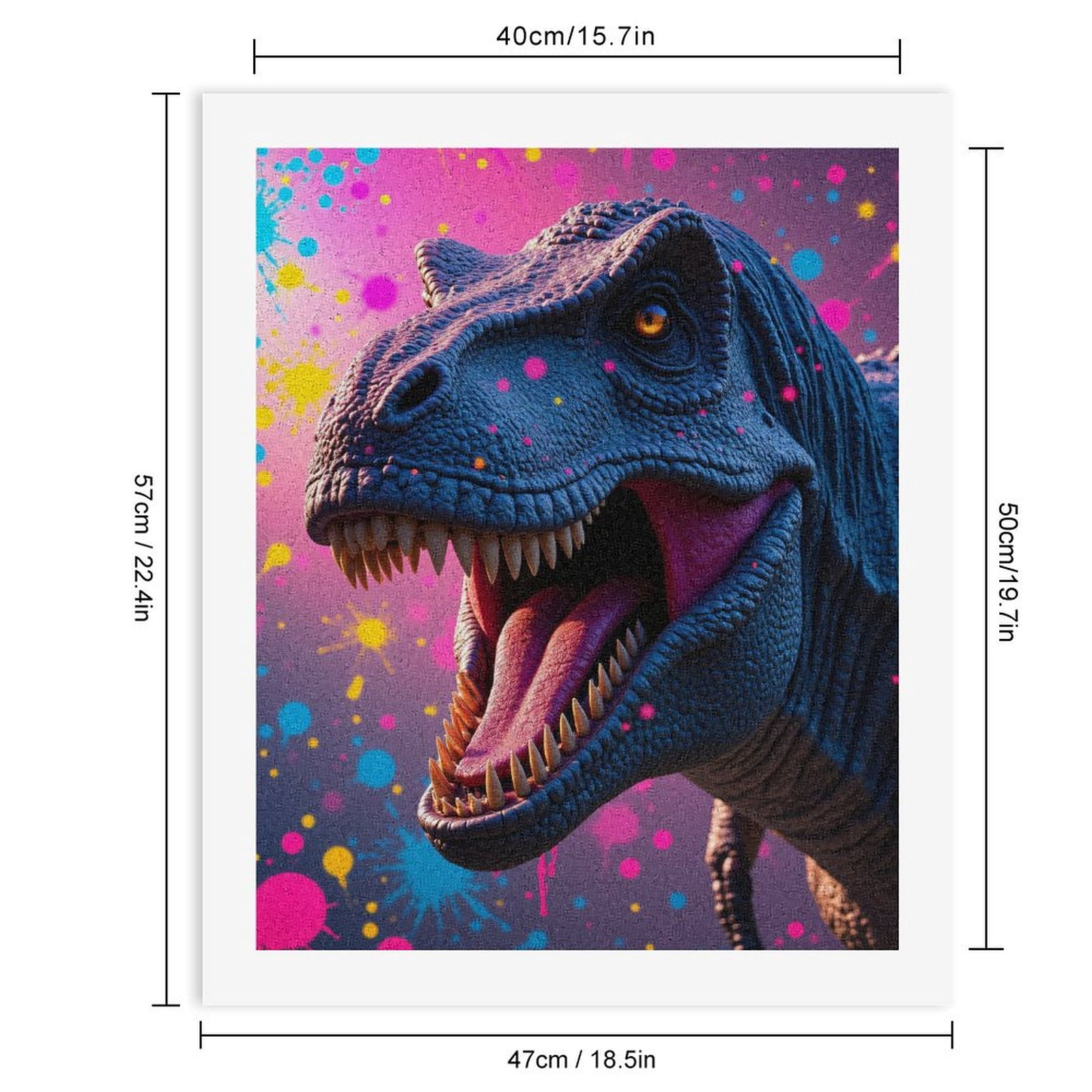 Paint By Numbers Kit for Adults Beginner - Dinosaur Colorful Splatter Art DIY Canvas Painting Kits for Adults, Frameless Paint By Number for Adults for Home Wall Decor 16x20 Inch