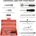 thumbnail image 3 of 46PCS Socket Ratchet Wrench Set, Metric & SAE, 1/4" Drive Car Repair Tool Kit, 3 of 7
