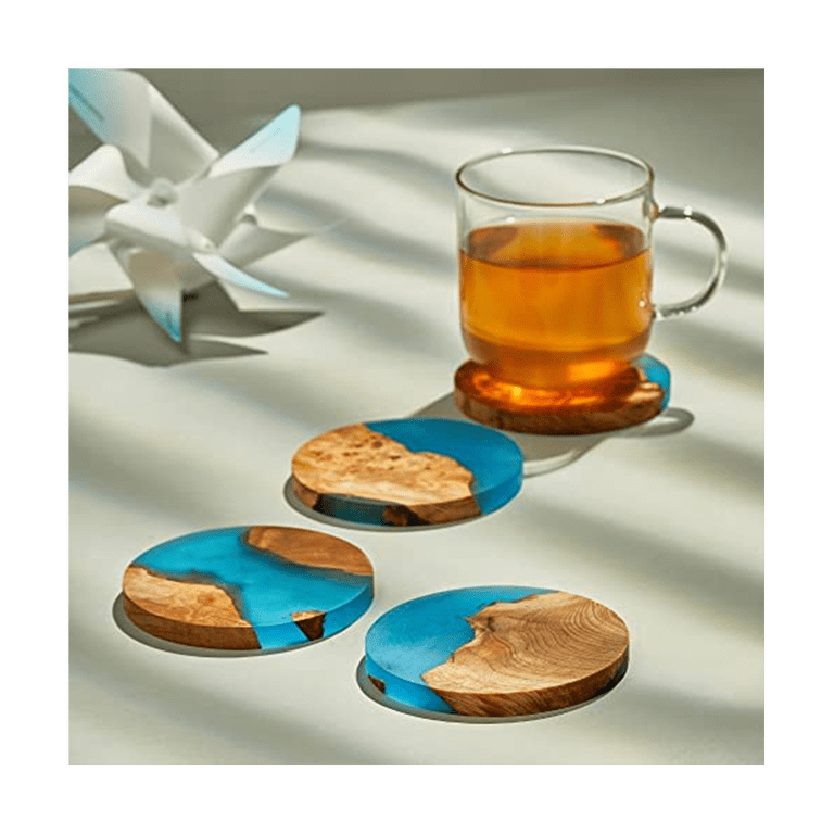 Great Coasters (Set di 4) rotondi – Teal Stone Wall Interior