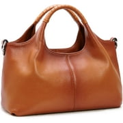 Colisha Genuine Leather Purses and Handbags for Women Top Handle Satchel Large Work Tote Shoulder Crossbody Bag Brown