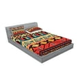 thumbnail image 2 of Ambesonne Ethnic Fitted Sheet & Pillow Sham Set, Flowers Arrows, Queen, Multicolor, 2 of 2