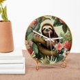 thumbnail image 5 of Sloth Round Printed Wall Clocks with Hooks and Gold Stand - Silent, Non-Ticking - Enhance Your Space with Style and Functionality, 5 of 6