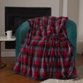 thumbnail image 4 of ClimateRight by Cuddl Duds Oversized Throw With A Cozy Sherpa Pocket For Your Feet, Red Buffalo Plaid, 4 of 6