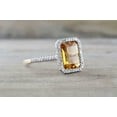 thumbnail image 5 of HeartsAndYou 2ct Natural Yellow Citrine & Diamond Ring 100% REAL 14k SOLID Yellow Gold Halo, 5 of 9