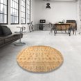 thumbnail image 4 of Ahgly Company Machine Washable Indoor Round Abstract Orange Area Rugs, 8' Round, 4 of 7