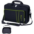 thumbnail image 1 of omarando Carrying Case for PS5, Bag for PS5,Bag for PS5 Accessories,Included Gamepad Controller Protective Box(Black-Green), 1 of 8