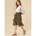 thumbnail image 2 of INSPIRE CHIC Women's Elastic Waist Ruffle Hem Layered Chiffon Midi Skirt, 2 of 6