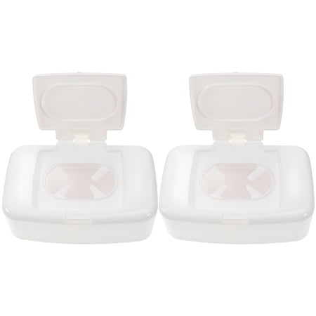 ACDANC 2-Pack Portable Wipes Dispenser Travel Wet Wipes Storage Box for Baby Diaper Bags Home Office and Car Compact Container for Tissues and Masks
