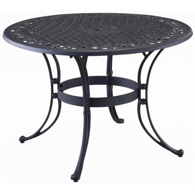 Pemberly Row Table de Salle à Manger Ronde en Métal 42" en Noir