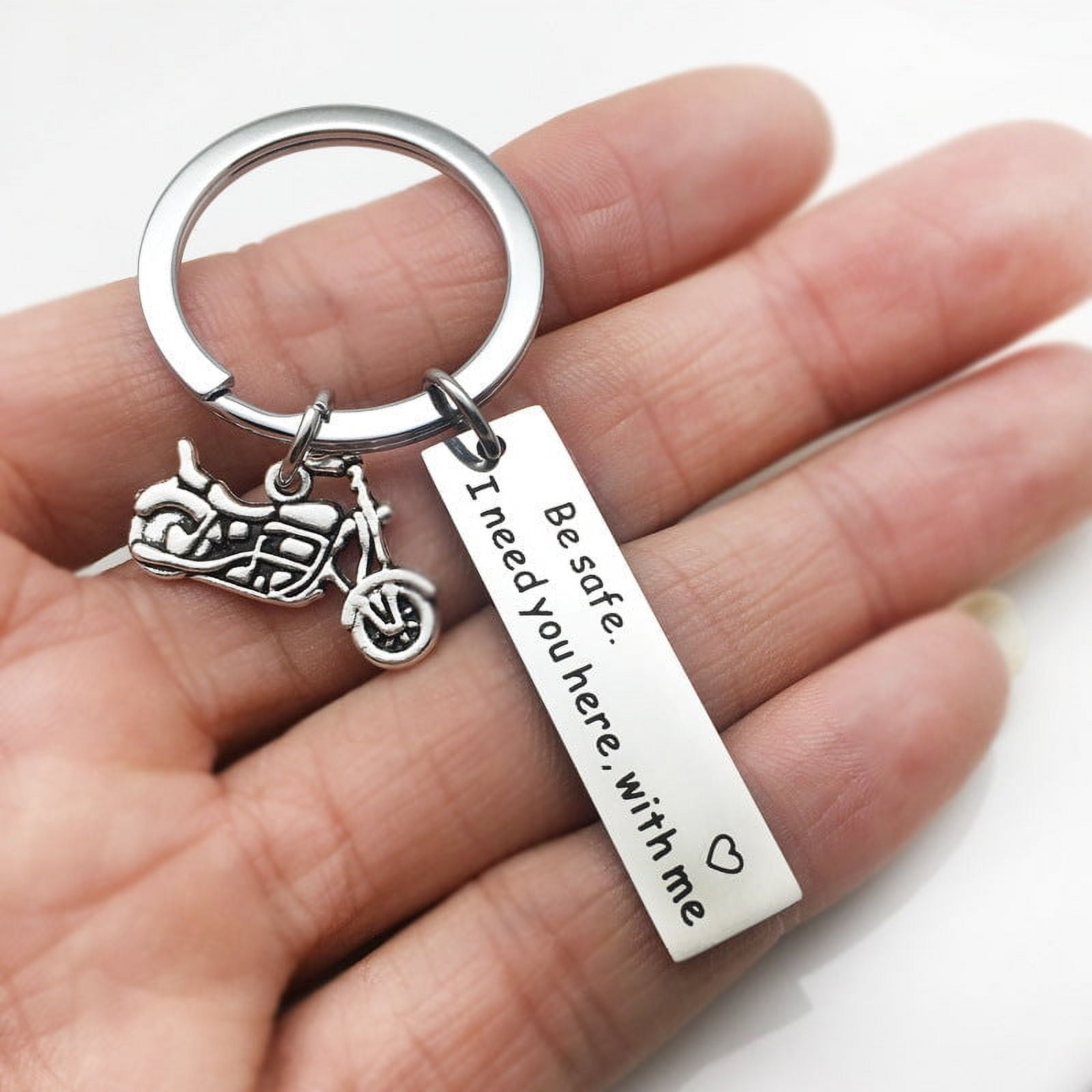Drive Safe I Need You Here Keychain - Stainless Steel Key Ring, Unisex Car Accessory, Thoughtful Gift