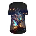 thumbnail image 3 of Shirts for Women Short Sleeve Plus Size T-Shirts Summer Clothing Tops Women's New Round Neck Pullover Chest Pleated Casual Print Top, 3 of 6
