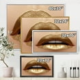 thumbnail image 4 of Designart 'Close Up of Woman Plump Lips With Golden Lipstick' Modern Framed Canvas Wall Art Print, 4 of 5