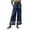 Navy, variant on Tqcoqu Women's Wide Leg Cropped Pants,Eyelet Embroidered Hem Drawstring Elastic Waist Trendy Loose Pants,Army Green Women's S-XXL