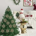 thumbnail image 6 of JWshufel 12 Pack Christmas Decorations Snowflake Ornaments High Festive Atmosphere with Unique Dusting Effect for Christmas Trees and Holiday Decor 3.9in Brown, 6 of 6