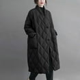 thumbnail image 2 of Ahabrexf Womens Winter Coats Women's Winter Thin Cotton Coat Loose Warm Mid Length Large Pocket Cotton Coat Women's Winter Coats, 2 of 7